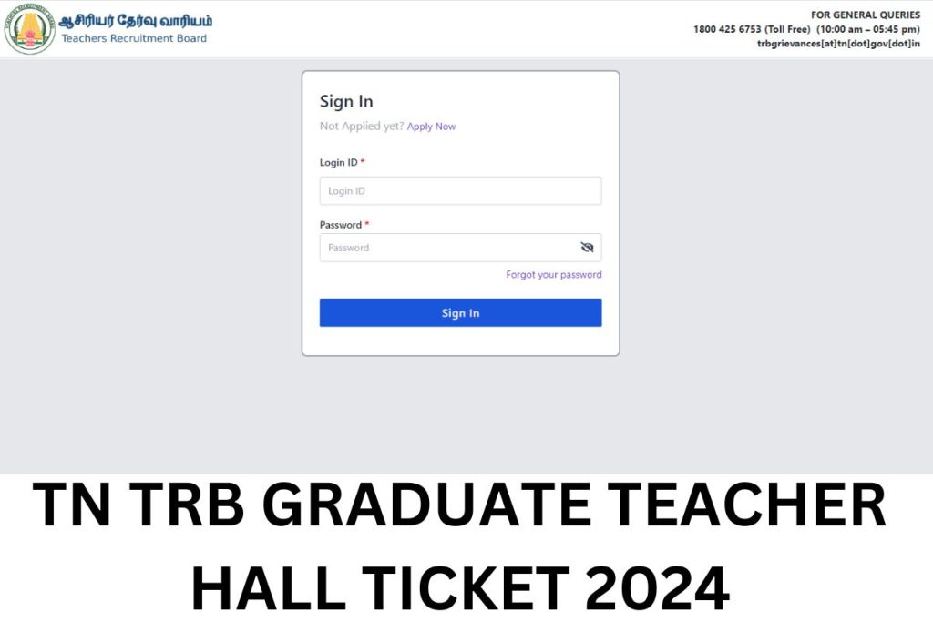 TN TRB Secondary Teacher Hall Ticket 2024 