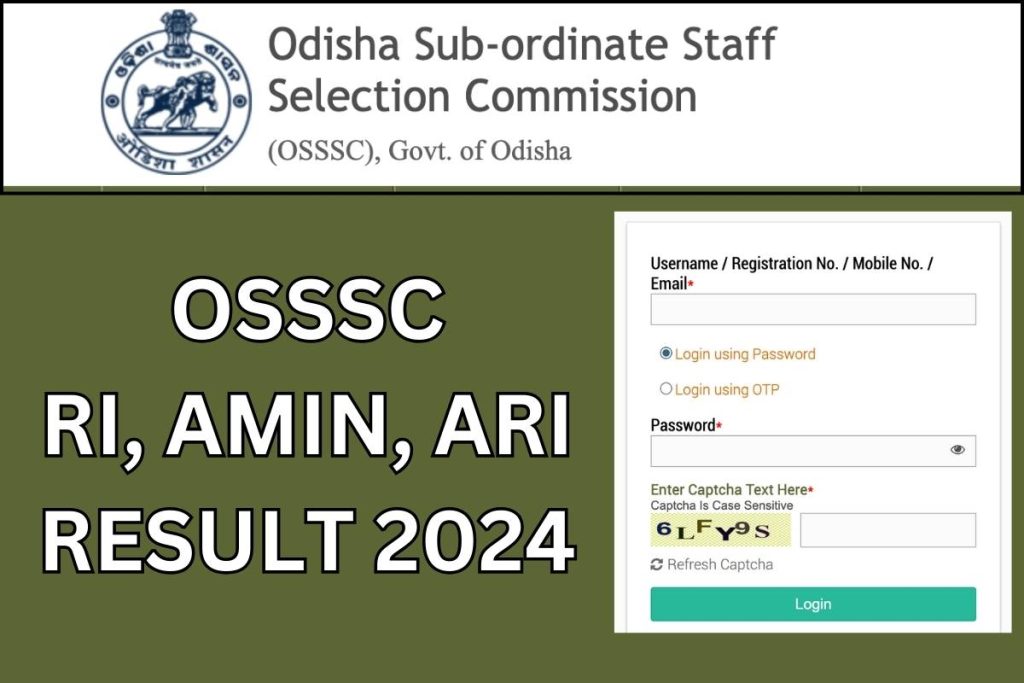 OSSSC RI, AMIN, ARI Result 2024